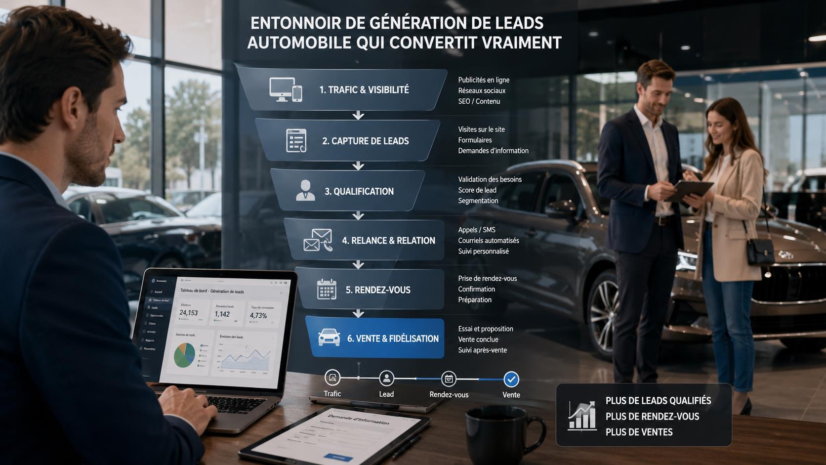 Entonnoir de génération de leads automobile